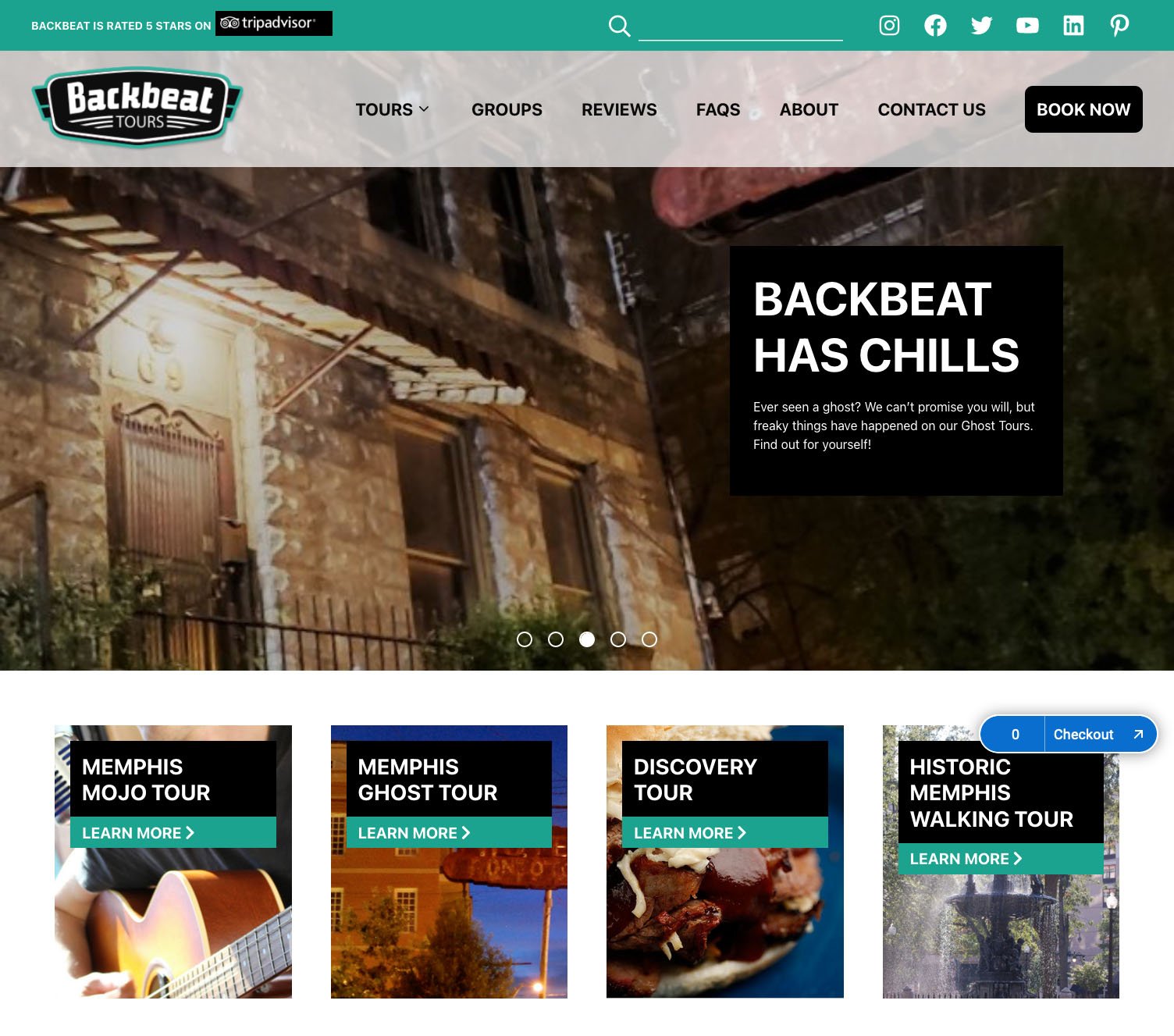 Backbeat Tours website preview